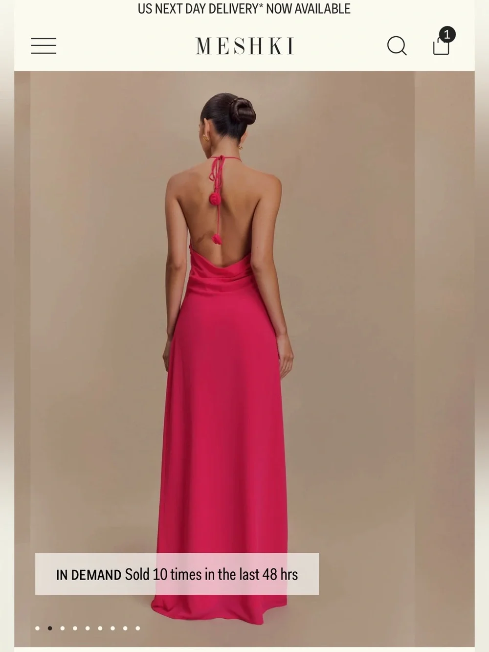 Meshki Rosalia Dress in Raspberry - Picture 2 of 5